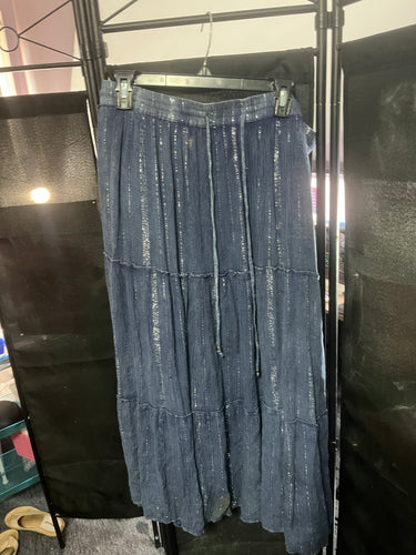 Glittery Blue Skirt – Smooth, No Buttons